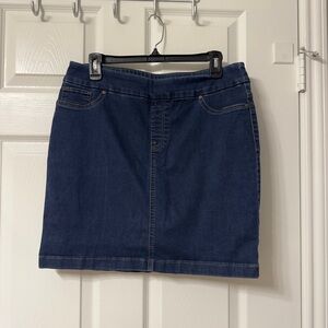 Chico's Dark Indigo Denim Mini Skirt